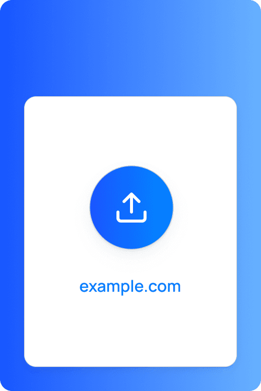 Upload icon with example domain