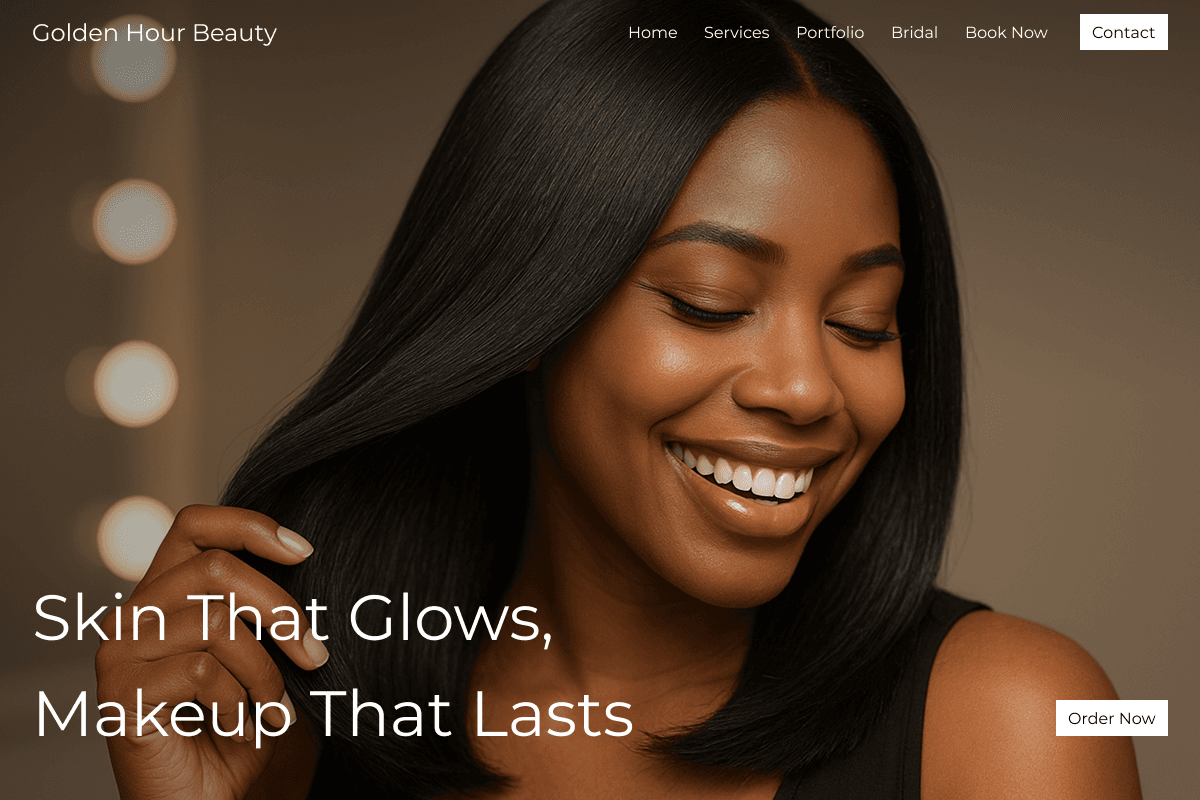 Makeup company landing page